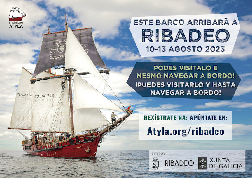 Llega el histórico barco Atyla Ship a Real Club Náutico de Ribadeo 