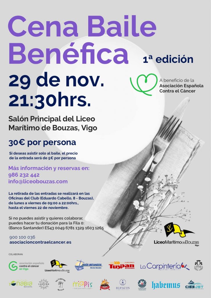 1ª cena-baile benéfica en el Liceo Marítimo de Bouzas